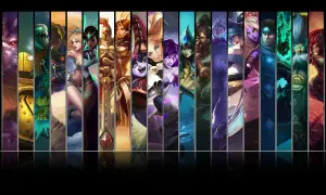 Wiele postaci z League of Legends, od wojowników po magów. Ile jest postaci w lolu? Tego obrazek nie zdradza, ale pokazuje ich różnorodność.