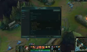 Ustawienia gry League of Legends, zakładka "Hotkeys". Aby włączyć FPS w lolu, znajdź opcję "Toggle FPS Display" i ustaw skrót klawiszowy.