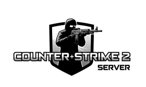 Logo z postacią w hełmie i z karabinem, napis "COUNTER+STRIKE 2 SERVER".