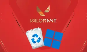 Ikona kosza na śmieci i logo Windows obok napisu Valorant sugerują, jak odinstalować Valorant.