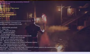 Konsola Gothic Remake wyświetla komendy, w tym te z kroniki Myrtany, pomagając graczowi w nawigacji i debugowaniu.