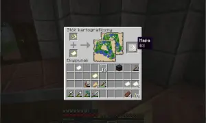 Jak zrobić stół kartograficzny w Minecraft: połącz mapę z pustą mapą, by stworzyć nową, powiększoną mapę.