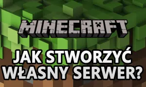 Jak zrobić serwer MC? Grafika z logo Minecraft i pytaniem o stworzenie własnego serwera.