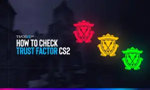 Jak sprawdzić **trust factor** CS2? Ikony w kolorach czerwonym, żółtym i zielonym symbolizują różne poziomy zaufania.