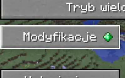 Ekran gry Minecraft z opcją "Modyfikacje", która jest kluczem do tego, jak wgrać mody do Minecraft.