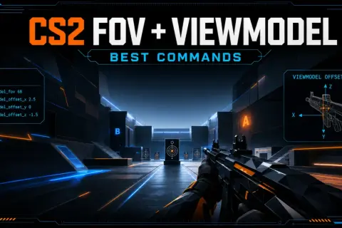 CS2: optymalne rez settings dla FOV i ViewModel. Komendy: `viewmodel_fov 68`, `viewmodel_offset_x 2.5`, `viewmodel_offset_y 0`, `viewmodel_offset_z -1.5`.