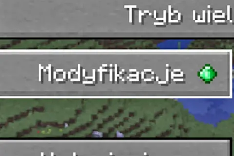 Ekran gry Minecraft z opcją "Modyfikacje", która jest kluczem do tego, jak wgrać mody do Minecraft.