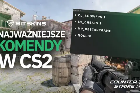 Najważniejsze komendy w CS2, w tym sv_cheats 1, wyświetlone na ekranie konsoli.