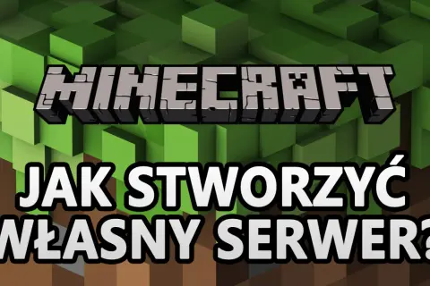 Jak zrobić serwer MC? Grafika z logo Minecraft i pytaniem o stworzenie własnego serwera.