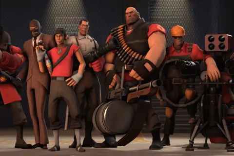Grupa tf2 classes: Soldier, Spy, Scout, Medic, Heavy, Engineer.