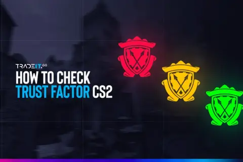 Jak sprawdzić **trust factor** CS2? Ikony w kolorach czerwonym, żółtym i zielonym symbolizują różne poziomy zaufania.