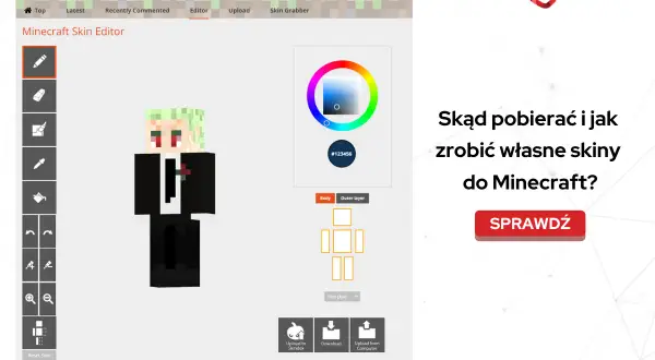 Edytor skinów Minecraft: zobacz, jak zrobić skina w Minecraft, tworząc postać w garniturze.