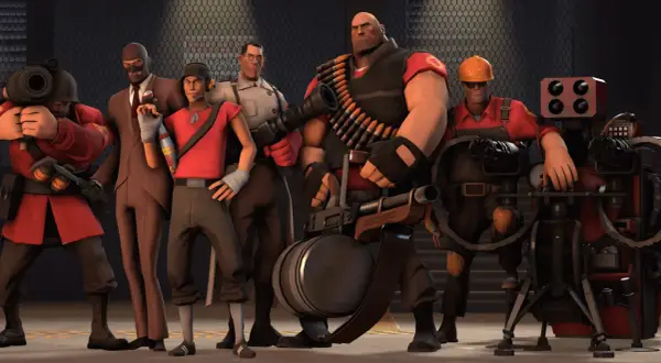 Grupa tf2 classes: Soldier, Spy, Scout, Medic, Heavy, Engineer.