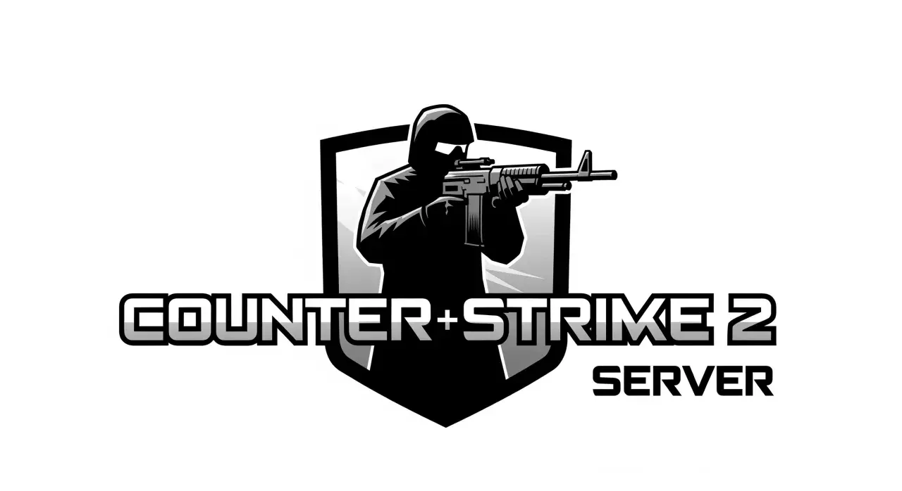 Logo z postacią w hełmie i z karabinem, napis "COUNTER+STRIKE 2 SERVER".