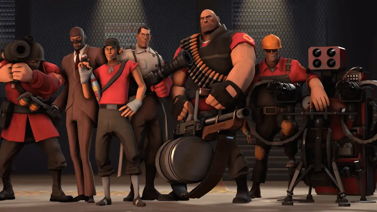 Grupa tf2 classes: Soldier, Spy, Scout, Medic, Heavy, Engineer.