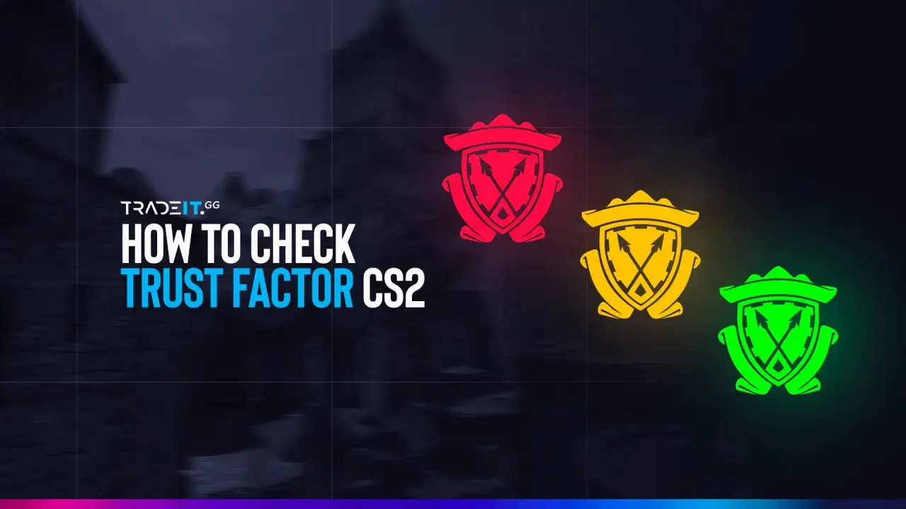 Jak sprawdzić **trust factor** CS2? Ikony w kolorach czerwonym, żółtym i zielonym symbolizują różne poziomy zaufania.