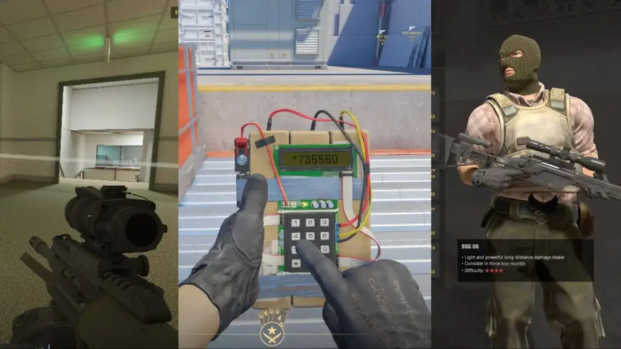 CS GO poradnik: rozbrajanie bomby, snajper SSG 08 i widok z pierwszej osoby.
