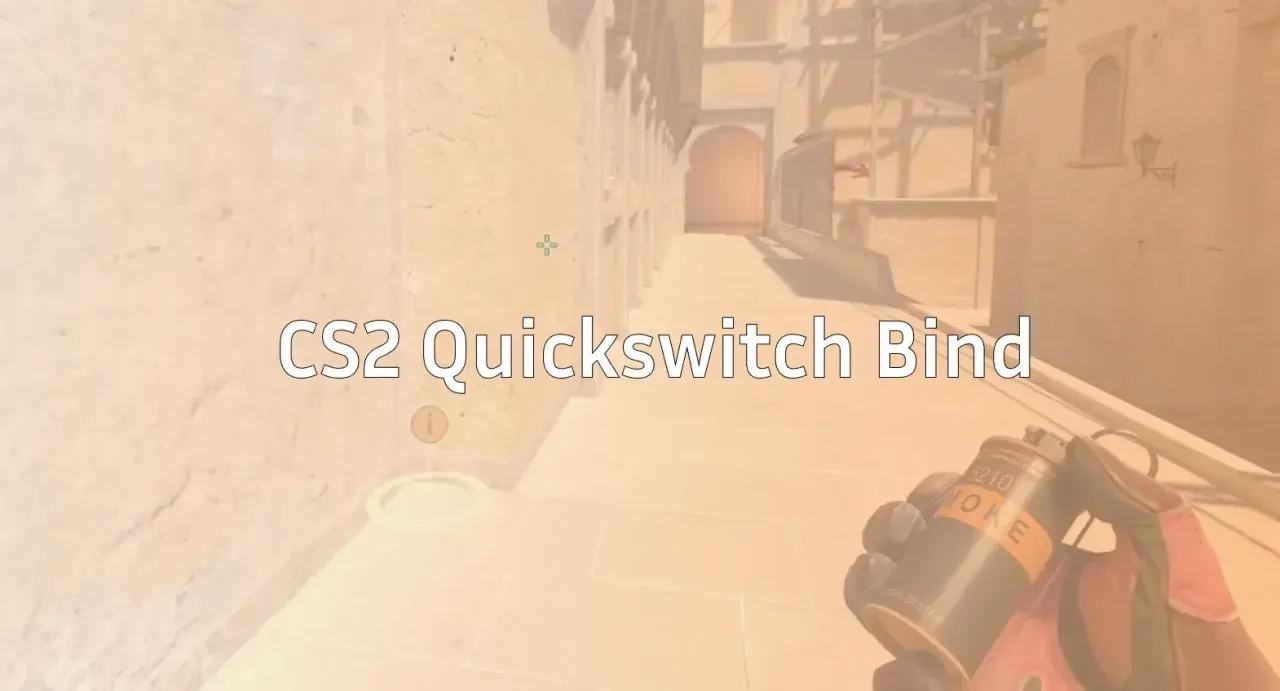 CS2 Quickswitch Bind. Gracz trzyma granat dymny, gotowy do użycia bind na qq.