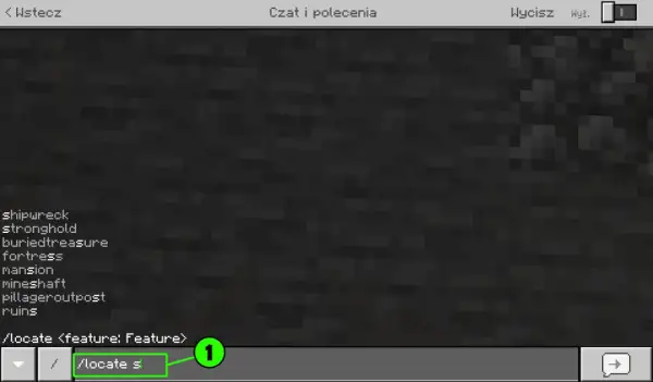 Wpisujesz komendy do Minecrafta, szukając np. stronghold. Lista zawiera kody do lokalizacji różnych struktur.
