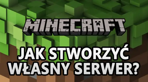 Jak zrobić serwer MC? Grafika z logo Minecraft i pytaniem o stworzenie własnego serwera.